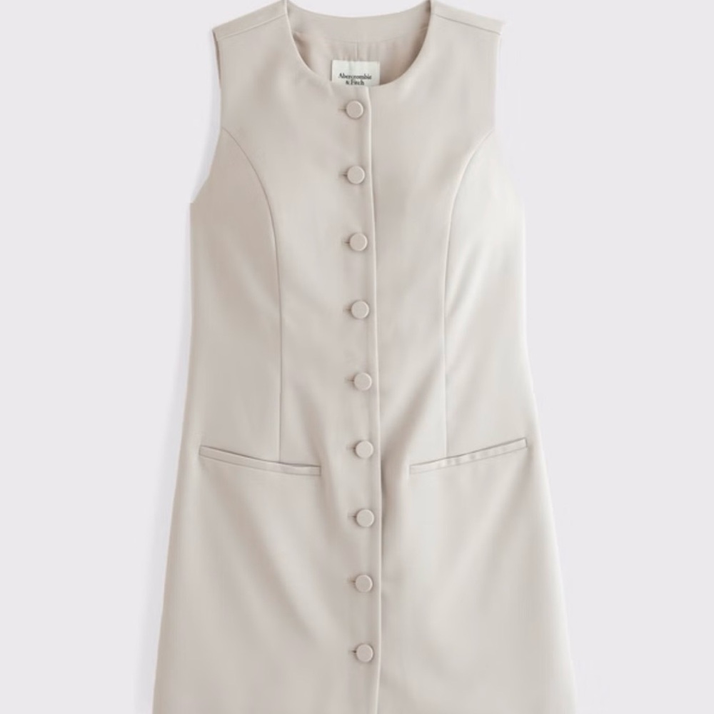 The A&F Mara High Neck Vest Mini Dress Cream